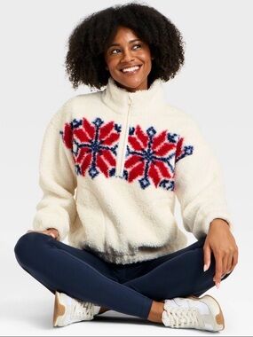 Women's High Pile Fleece 1/2 Zip Pullover Jacket - All In Motion